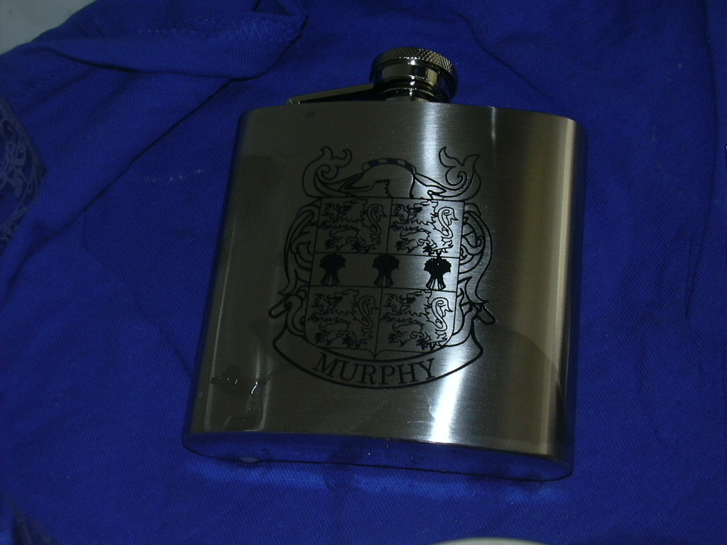 Engraving a Whisky Flask
